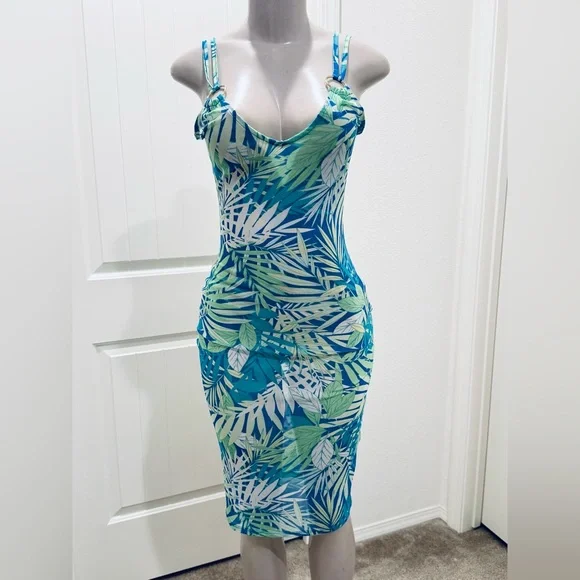 Derek Heart Other | Derek Heart Blue And Green Tropical Dress | Color: Blue/Green | Size: M | Rosascreativity's Closet